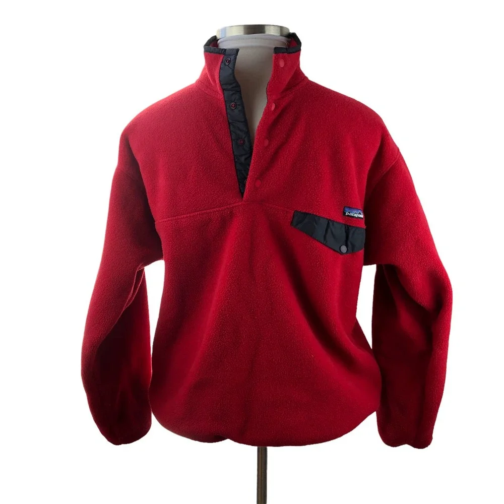 Patagonia Synchilla Snap-T Fleece Pullover Red Men's Size Large - Picture 7 of 7